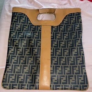 Fendi zucca fold over bag